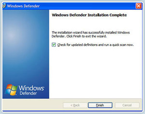 Defender installation complete